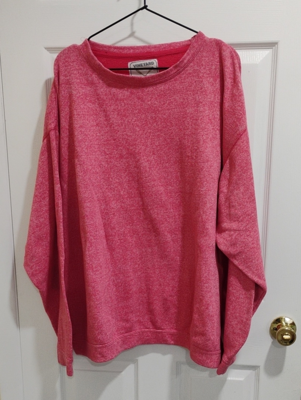Vineyard Crew Heathered Pink Crewneck Pullover